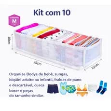 Kit 10 Colmeia organizadora/Organizador de guarda roupa P, M e G - Organizalux