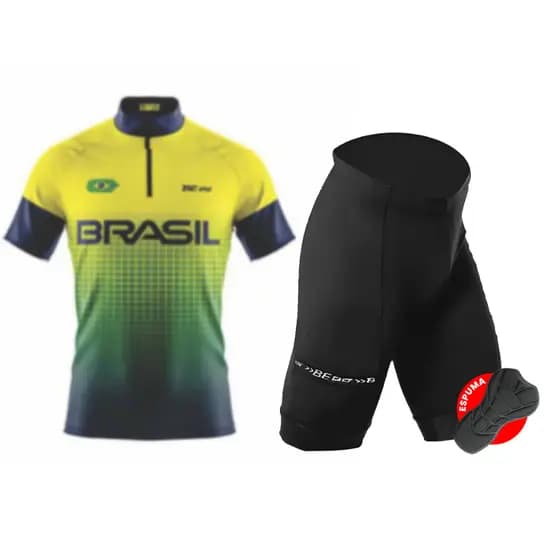 Conjunto Uniforme Ciclismo C/ Proteção UV e Bermuda de Ciclista C/ Forro Interno