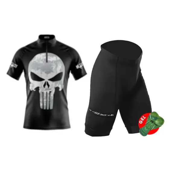 Conjunto Ciclismo Uniforme Ciclista Bike Camisa C/ Proteção UV e Bermuda C/ Forro em Gel