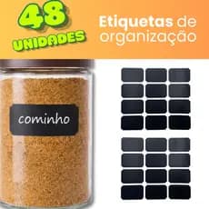 48 Etiquetas Adesivas Lousa Pote Tempero Condimento