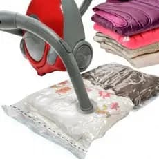 Kit 5 Sacos A Vácuo Organizador 50x60 Com Válvula Aspirador de pó Edredom Cobertor Roupa
