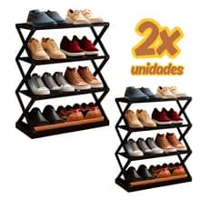 Kit 2pçs sapateira organizadora 4 Andares Organizador Premium de 8 pares de Sapatos Tênis Sandálias