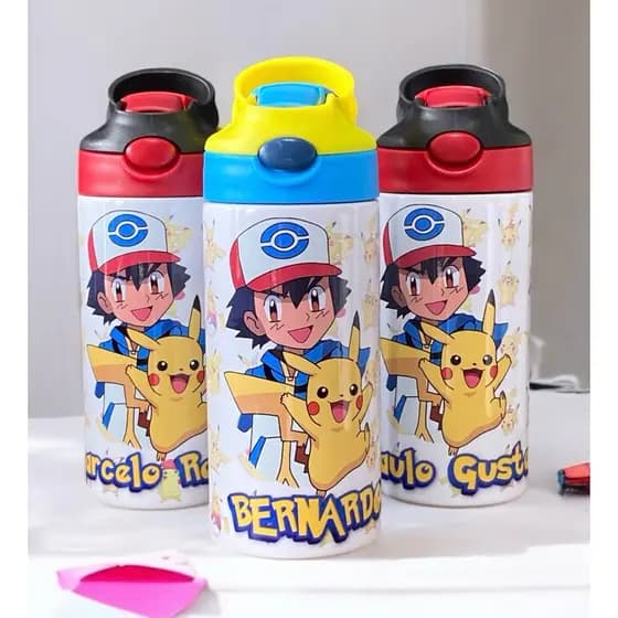 Garrafinha térmica infantil personalizada POKEMON  garrafa POKEMON