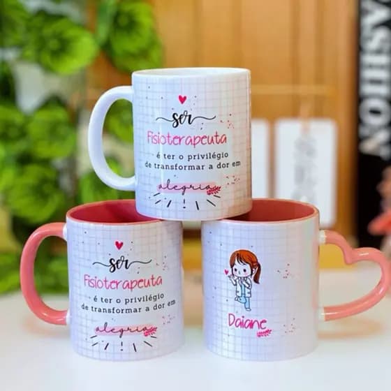 caneca personalizada fisioterapeuta, caneca de profissão, caneca com nome…