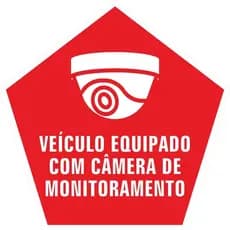 Kit 5 Adesivos em Vinil Segurança Veiculo Equipado com Camera de Monitoramento 12x12cm Impermeavel