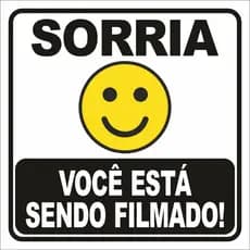 Kit 2 Adesivos Sorria Voce Esta Sendo Filmado 15x15cm Segurança CFTV Area Monitorada Vigilancia