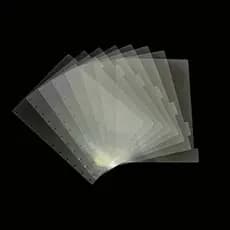 Kit Divisorias 8 Abas Caderno Discos Grande 11 Furos Transparente 27,50x20cm Caderno Inteligente