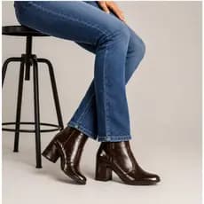 Bota Rodeio Feminina Bico Redondo Salto Grosso Médio Country Lisa