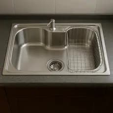 Cuba Inox para Cozinhas Grande Completa Porta Detergente, Sifão e Válvula