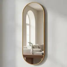 Espelho Decorativo Moderno Oval com Moldura em Metal