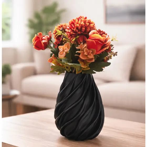 Vaso Decorativo Ônix  Preto – Design Moderno e Elegante 18cm