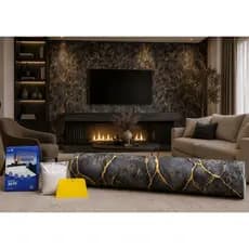 Papel de Parede Premium Mármore Preto e Dourado Moderno Alta Gramatura