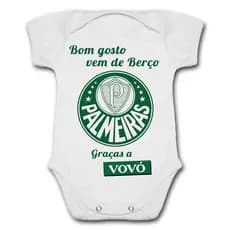 Body de Bebê Personalizado Palmeiras Bom Gosto Vem de Berço Graças A Vovó