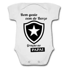Body de Bebê Personalizado Botafogo Bom Gosto Vem de Berço Graças Ao Papai