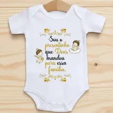 Body de Bebê Roupa Bebê Roupinha Bebê Frases Sou o Presentinho de Deus Personallizado
