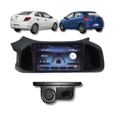 Central Multimídia Onix Prisma 2GB 32GB Android 14 Carplay sem Fio GPS Wifi Câmera com Sensor de Ré