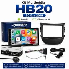 Central Multimídia MP5 2DIN Android 12 Carplay Sem Fio Bluetooth Hyundai HB20 2012 2019 Câmera Ré