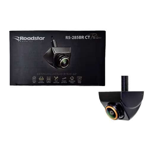 Câmera de Ré Grande Angular Ângulo 180º Graus Olho de Peixe Universal 12v Carro Automotivo