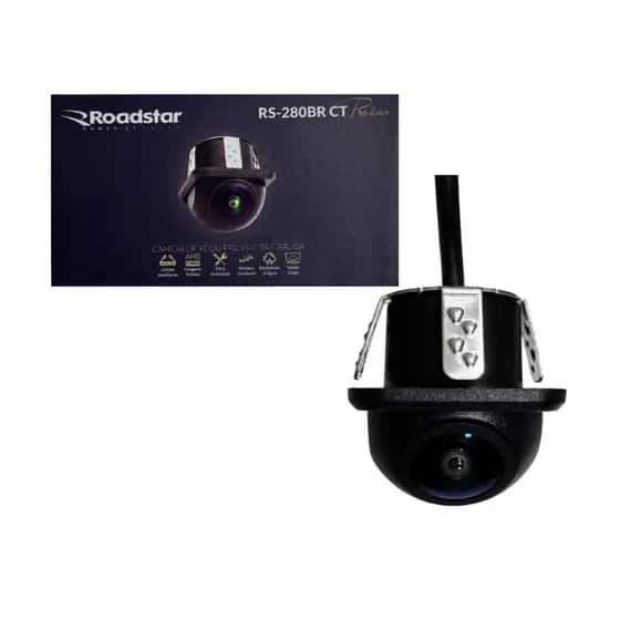 Câmera de Ré Frontal Fixação Tartaruga 180º Graus Visão Lente Vidro Universal 12v Carros Automotivo