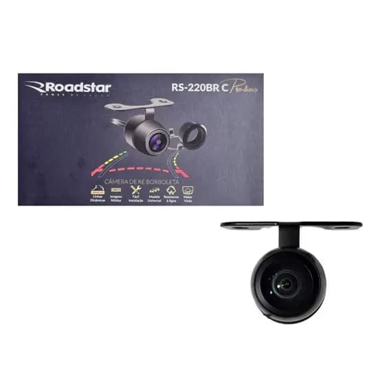 Câmera de Ré Universal Fixação Borboleta e Tartaruga 12v Carro Universal Automotivo 160º Visão