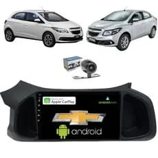 Central Multimídia Chevrolet Onix Prisma 2012 2019 Android 12 Carplay Sem fio Tela Touch GPS WIFI