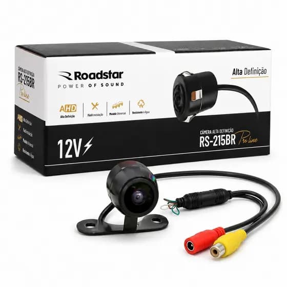 Camera De Re Roadstar RS-215BR AHD 12V HD Universal IP68 Com Linhas Dinamicas