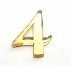 Aplique Número Acrílico Espelhado Dourado 20 Unidades