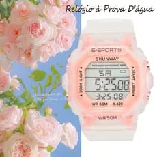 Relogio Digital Feminino Original Infantil A Prova D'Água Quadrad Eletrônico Da Moda
