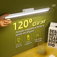45CM Luminária De Led Sobrepor Bastão Recarregável Sem Fio Com Suporte Magnético E Touch