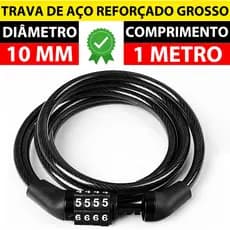 Cadeado Bicicleta Com Senha 4 Dígitos 1 Metro Anti Furto Reforçado Grosso Segredo
