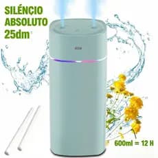Umidificador De Ar Ultrassônico Bico Duplo ​Aromatizador De 600ml E Luzes Coloridas Led