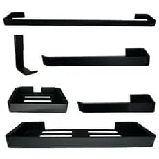 Kit Acessórios Para Banheiro, Lavabo 6 Peças - Preto Fosco
