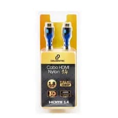 Cabo Hdmi 1.4 Full HD 3D Goldentec Lacrado Novo 1,8 Mts
