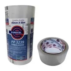 Fita Adesiva Durex Largo Cristal transparente, Eurocel Para Embalar Caixa 48mmx40m PP 3239 Embalagem