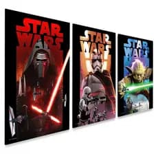 Kit 3 Placas Decorativas Star Wars Quarto Geek