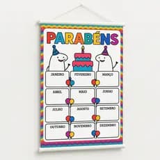 Banner Pronto Parabéns do Mês Para Creche, Escola e Educação Infantil