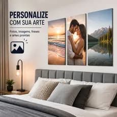 Kit com 3 quadros personalizados com foto ou imagem placa decorativa decoração sala quarto