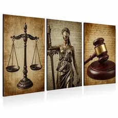 Trio de Quadros Jurídico Justiça Decoração Profissional, Casa, Quarto, Cozinha, Sala de Estar, Escritório, Hall)