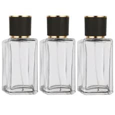 Kit vidros para perfumes de 50ml, tampas Pretas + válvulas spray rosca,recarregável