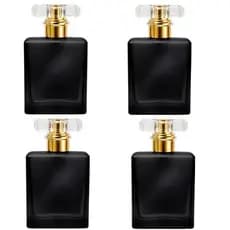 kit 4 Vidros porta perfumes 50ml com Spray rosca coloridos,recarregável