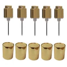 Kit completo Válvula  Recrave Easy Lock 15mm em alumínio luxo + tampa dourada PP