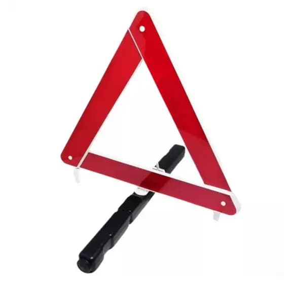 Triangulo Sinalização Segurança Carro Caminhão Com Base Pesada Branco