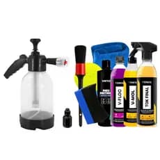 Kit Snow Foam Pulverizador 2L TOKFINAL Shampoo V-Floc V-Mol Pretinho Acessórios