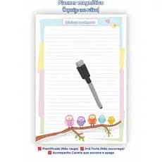 Corujinhas Lousa Geladeira 15x20 20x28|Planner Porta Recados Organizador Lista Compra caneta escreve