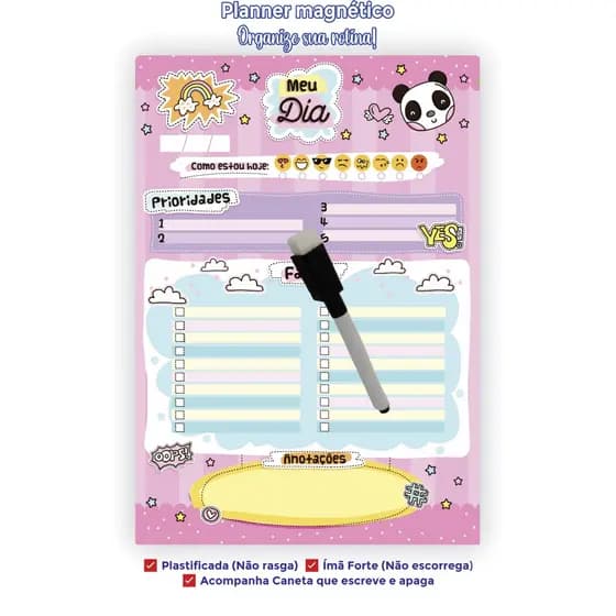 Lousa imã Geladeira 15x20 20x28 | Planner Porta Recados Organizador Lista Compras caneta que escreve