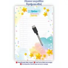 Lousa imã Geladeira 15x20 20x28|Planner Porta Recados Organizador Lista Compras caneta que escreve