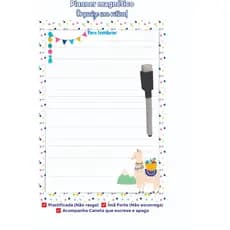 Ilhama Lousa Geladeira 15x20 20x28|Planner Porta Recados Organizador Lista Compras caneta escreve