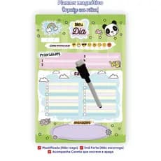 Panda Lousa imã Geladeira 15x20 20x28|Planner Porta Recados Organizador Lista Compras caneta escreve