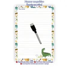 Dinossauro Lousa Geladeira 15x20 20x28|Planner Porta Recado Organizador Lista Compras caneta escreve