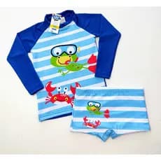 Kit Sunga Infantil com Blusa Proteção Solar Bebê Infantil para Meninos Moda Praia Meninos